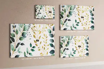Printed Cork Board with Plants Leaves Pattern