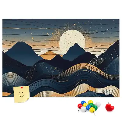 Printed Cork Memo Board Sunset landscape