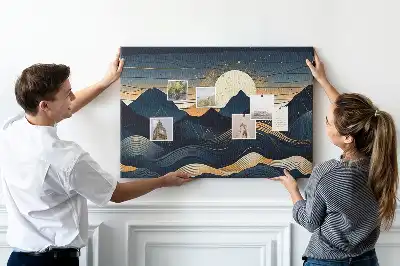 Sunset landscape printed cork memo board