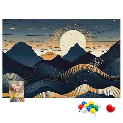 Sunset landscape printed cork memo board