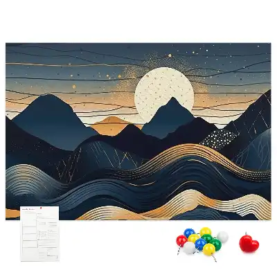 Printed Cork Memo Board Sunset landscape