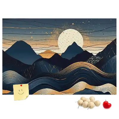Printed Cork Memo Board Sunset landscape