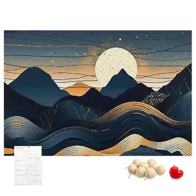 Printed Cork Memo Board Sunset landscape