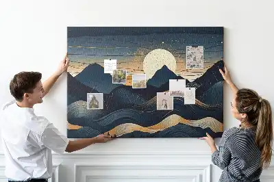 Sunset landscape printed cork memo board