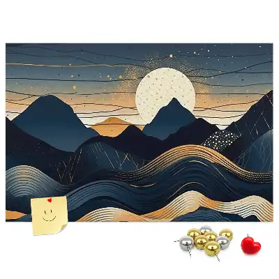 Printed Cork Memo Board Sunset landscape