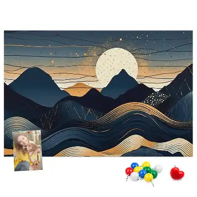 Printed Cork Memo Board Sunset landscape