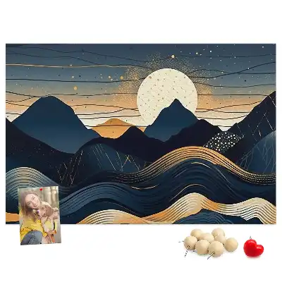 Printed Cork Memo Board Sunset landscape