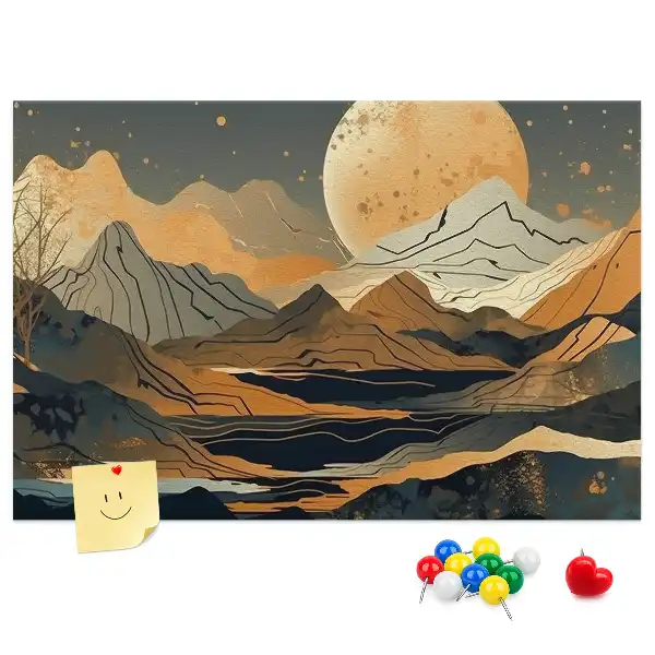 Abstract landscape cork memo board
