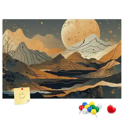 Abstract landscape cork memo board