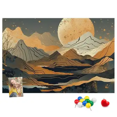 Abstract landscape cork memo board