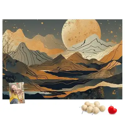 Abstract landscape cork memo board
