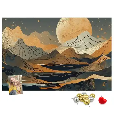 Abstract landscape cork memo board