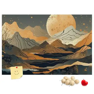 Abstract landscape cork memo board