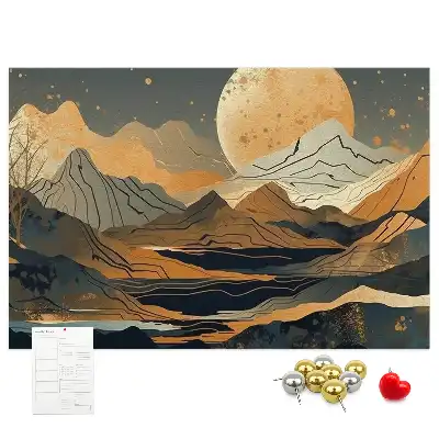 Abstract landscape cork memo board
