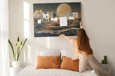 Abstract landscape cork memo board