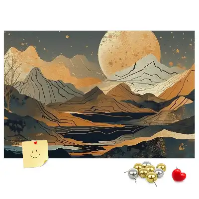 Abstract landscape cork memo board