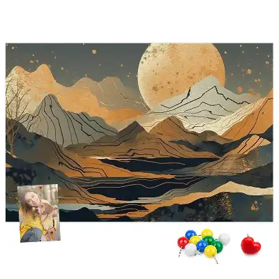 Abstract landscape cork memo board