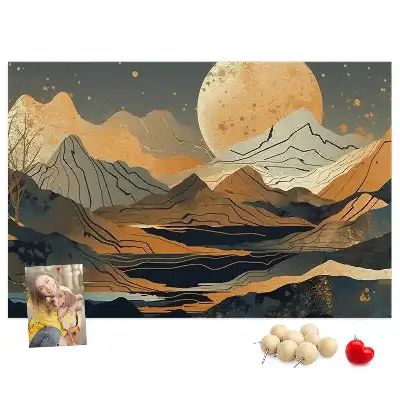 Abstract landscape cork memo board