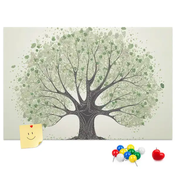 Large Nature Tree Printed Cork Board