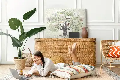 Large Nature Tree Printed Cork Board