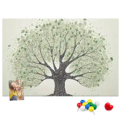 Large Nature Tree Printed Cork Board