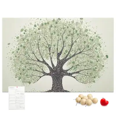 Large Nature Tree Printed Cork Board