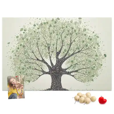 Large Nature Tree Printed Cork Board