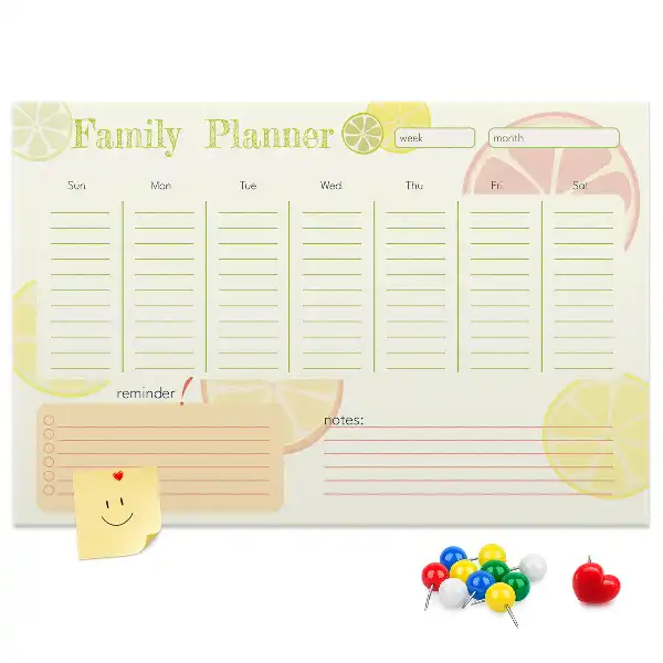 Printed Cork Family Planner Memo Board