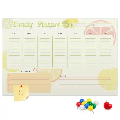 Printed Cork Family Planner Memo Board