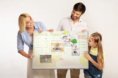 Printed Cork Family Planner Memo Board
