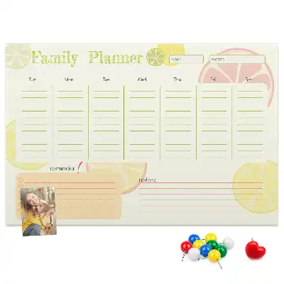 Printed Cork Family Planner Memo Board