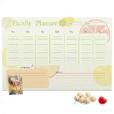 Printed Cork Family Planner Memo Board