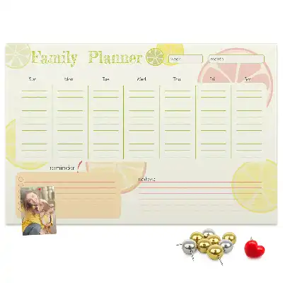 Printed Cork Family Planner Memo Board