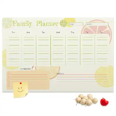 Printed Cork Family Planner Memo Board