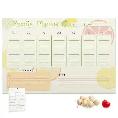 Printed Cork Family Planner Memo Board