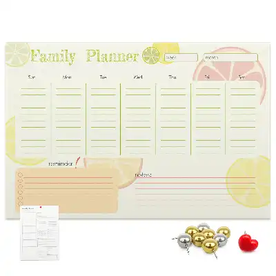 Printed Cork Family Planner Memo Board