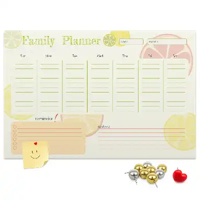 Printed Cork Family Planner Memo Board