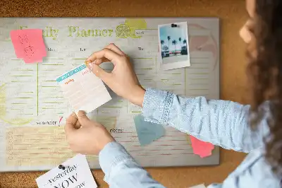 Printed Cork Family Planner Memo Board
