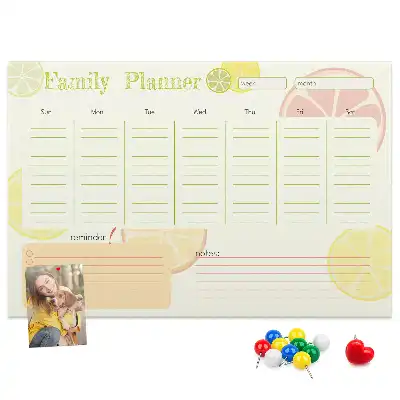 Printed Cork Family Planner Memo Board