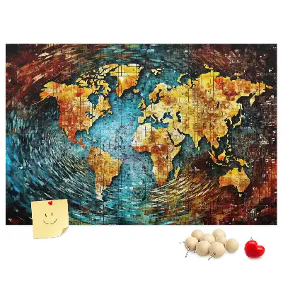 Chaos World Printed Cork Board
