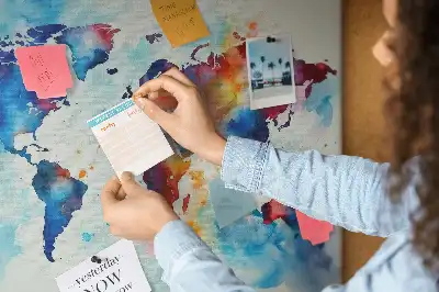 Printed Cork Memo Board Painted map
