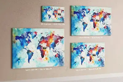 Printed Cork Memo Board with Painted Map Design