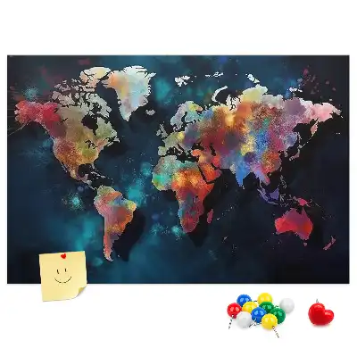 Abstract Map Cork Memo Board