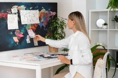 Abstract Map Cork Memo Board