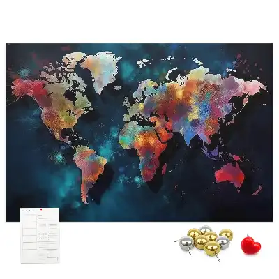 Abstract Map Cork Memo Board