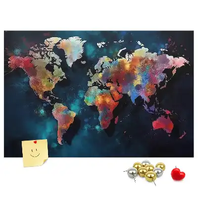 Cork memo board Abstract map