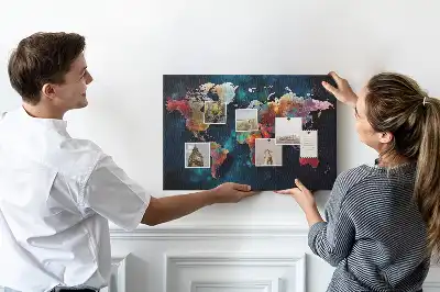 Abstract Map Cork Memo Board