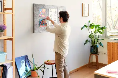 Printed Concrete Wall Design Cork Memo Board