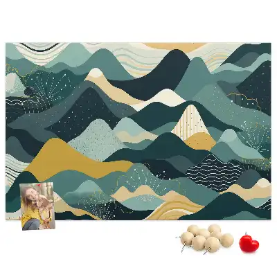 Illustrative Mountains Printed Cork Board