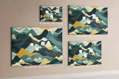 Illustrative Mountains Printed Cork Board